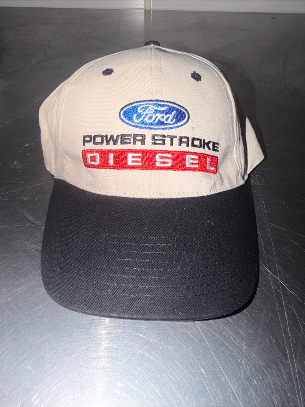 Ford Two-Tone Power Stroke Diesel Cap - Cream & Black